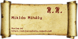 Miklós Mihály névjegykártya